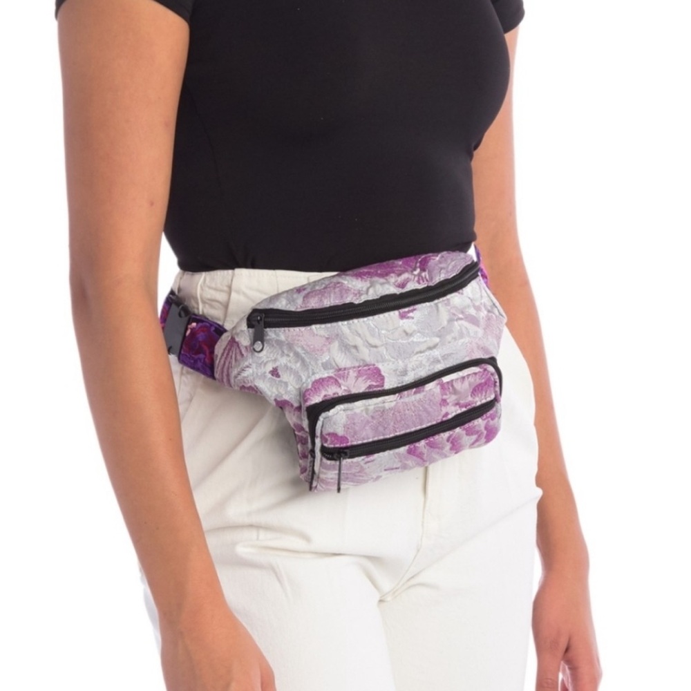 ANNA SUI Garden Of Eden Fanny‎ Pack Belt Bag Purple Lavender Feminine Retro Boho